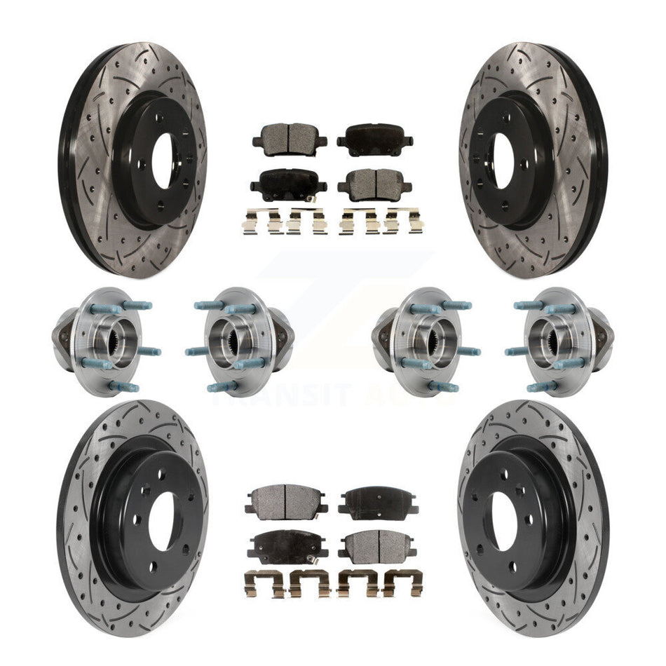 Front Rear Hub Bearing Coat Brake Rotor Pads Kit (10Pc) For Chevrolet Equinox GMC Terrain KBB-127137
