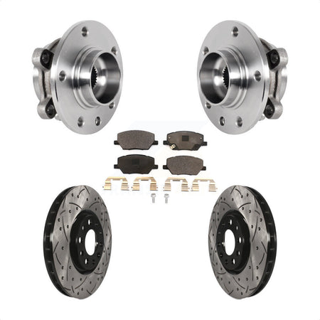 Front Hub Bearing Coat Drill Slot Brake Rotor Pad Kit For Jeep Compass Renegade Fiat 500X KBB-127152
