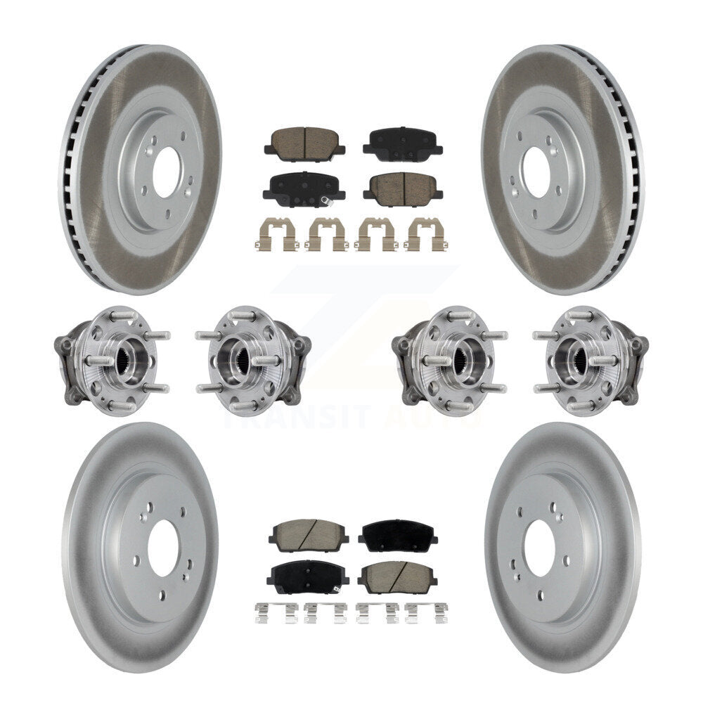 Front Rear Hub Bearing Coat Brake Rotor Pad Kit (10Pc) For Hyundai Palisade Kia Telluride KBB-127177