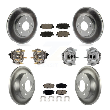 Front Rear Hub Bearing Coated Brake Rotor Pad Kit (10Pc) For Kia Soul Naturally Aspirated KBB-127183