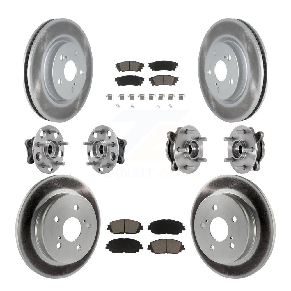 Front Rear Hub Bearing Coated Brake Rotor And Pad Kit (10Pc) For Toyota Camry Lexus ES250 KBB-127189