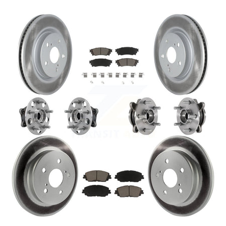 Front Rear Hub Bearing Coated Brake Rotor And Pad Kit (10Pc) For Toyota Camry Lexus ES250 KBB-127189
