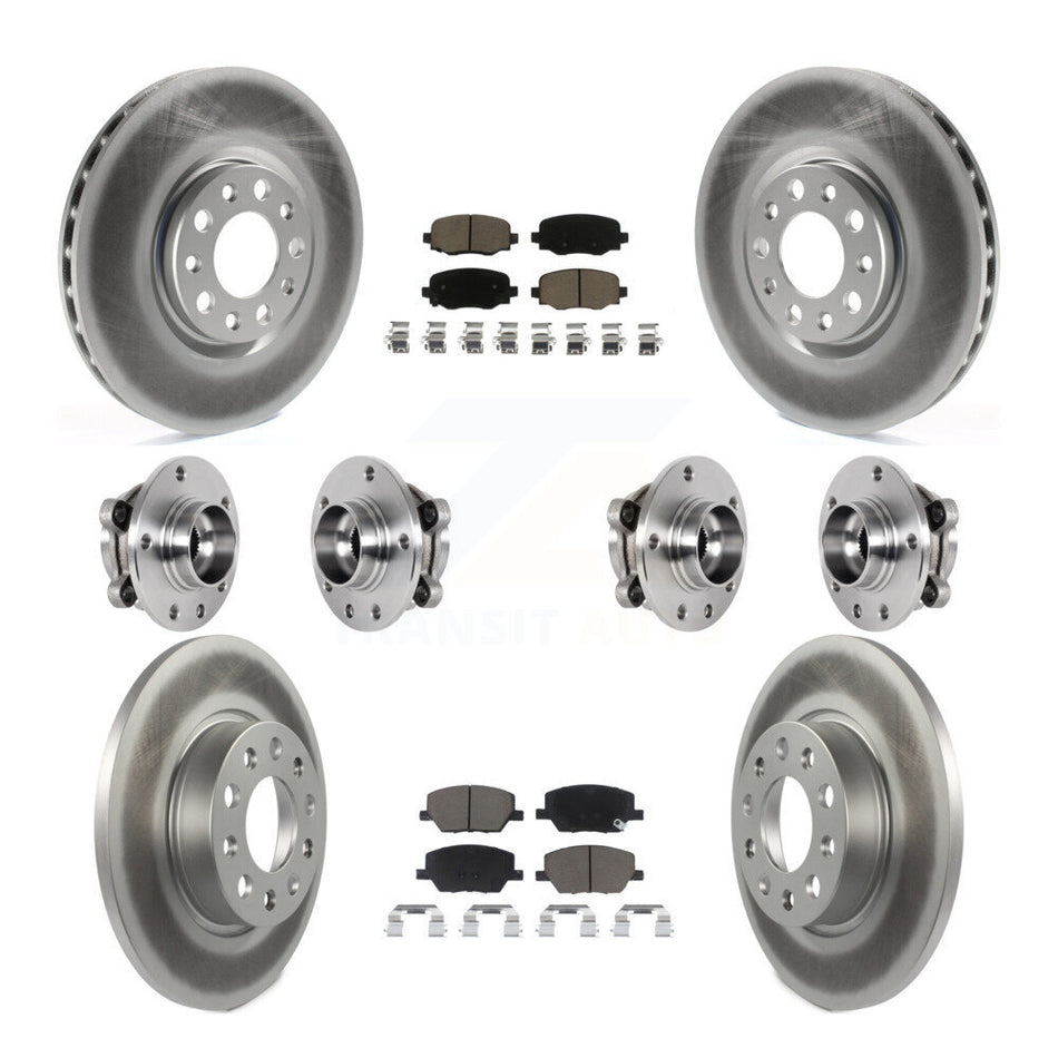 Front Rear Hub Bearing Coated Disc Brake Rotor Pad Kit (10Pc) For Jeep Renegade Fiat 500X KBB-127194