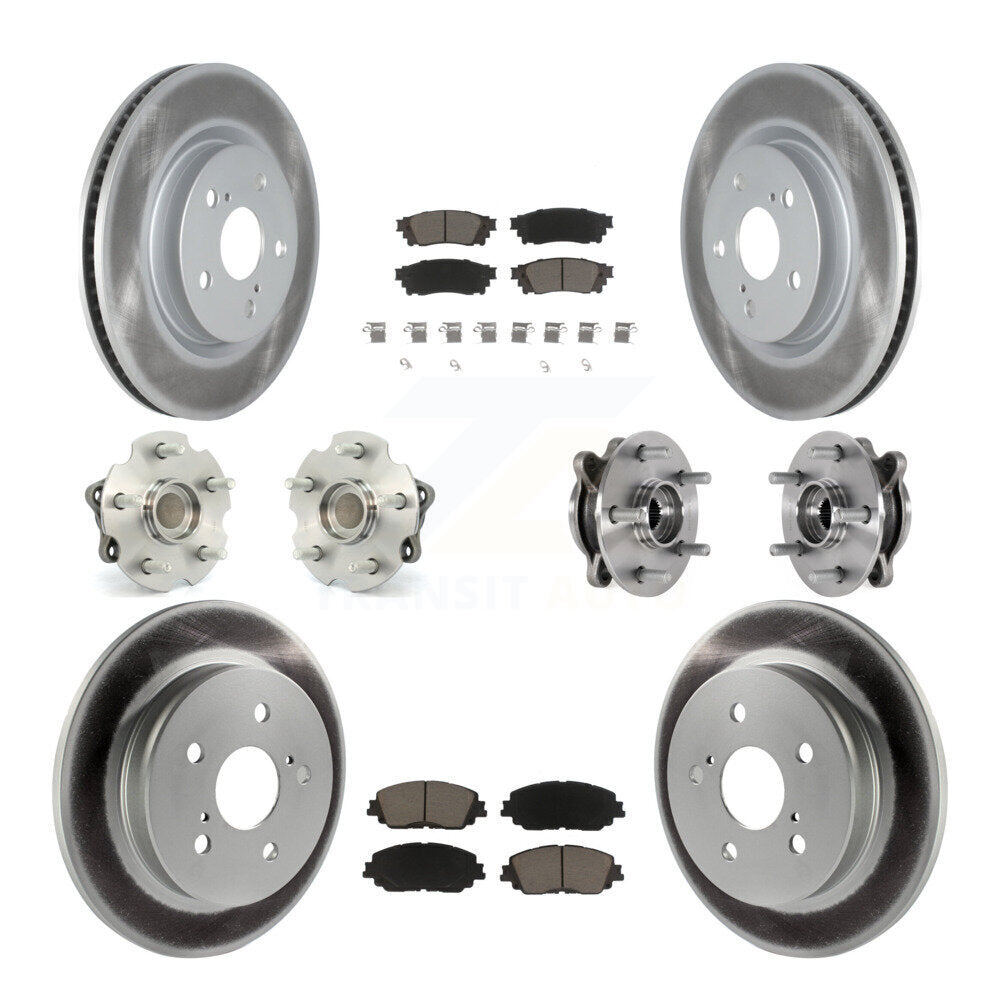 Front Rear Hub Bearing Coated Disc Brake Rotor And Ceramic Pad Kit (10Pc) For Toyota RAV4 KBB-127199