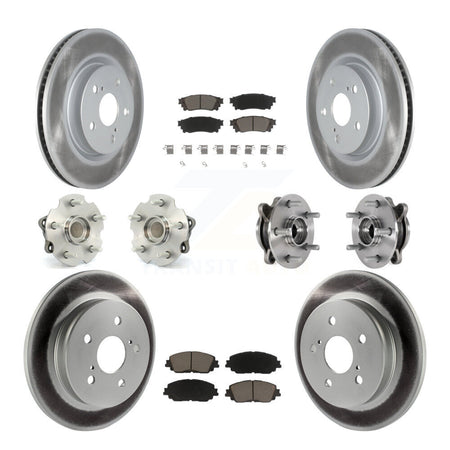 Front Rear Hub Bearing Coated Disc Brake Rotor And Ceramic Pad Kit (10Pc) For Toyota RAV4 KBB-127199