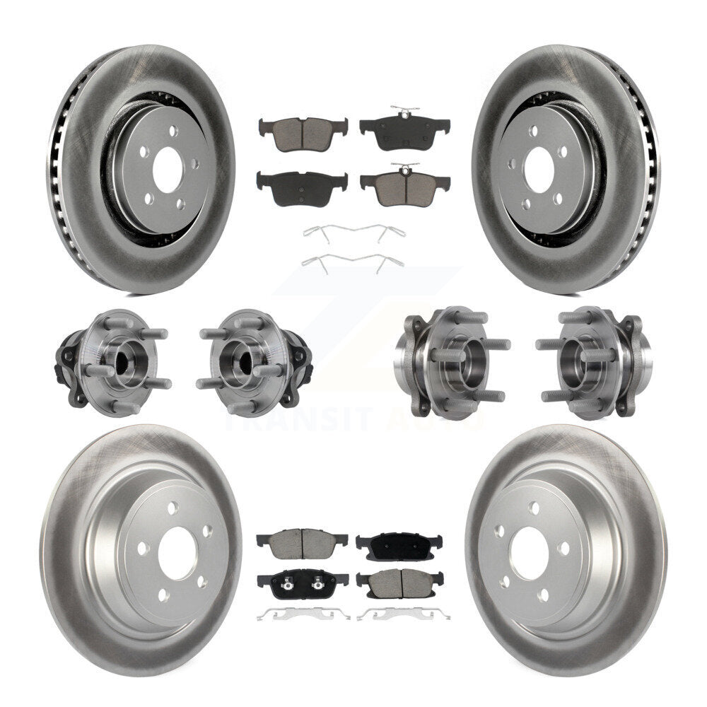 Front Rear Hub Bearing Coated Disc Brake Rotor Pad Kit (10Pc) For Lincoln Continental FWD KBB-127206