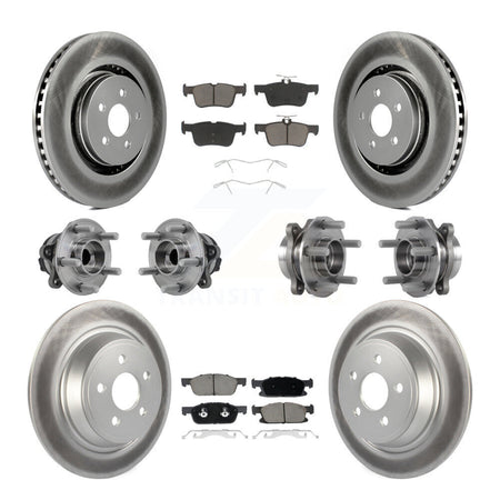 Front Rear Hub Bearing Coated Disc Brake Rotor Pad Kit (10Pc) For Lincoln Continental FWD KBB-127206
