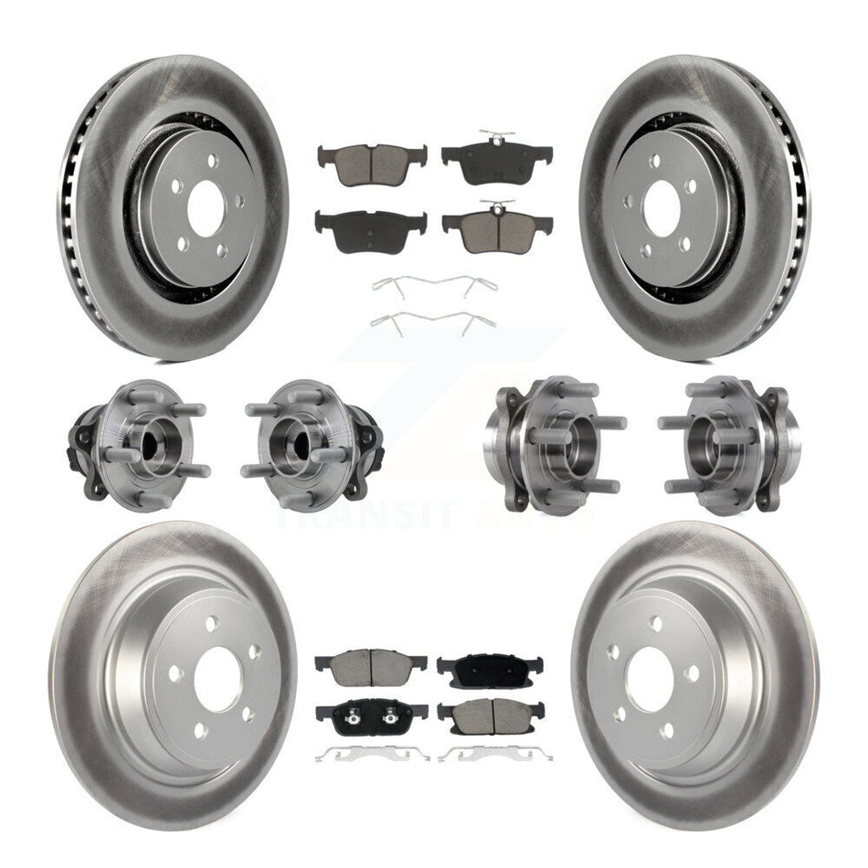 Front Rear Hub Bearing Coated Disc Brake Rotor Pad Kit (10Pc) For Lincoln Continental FWD KBB-127206