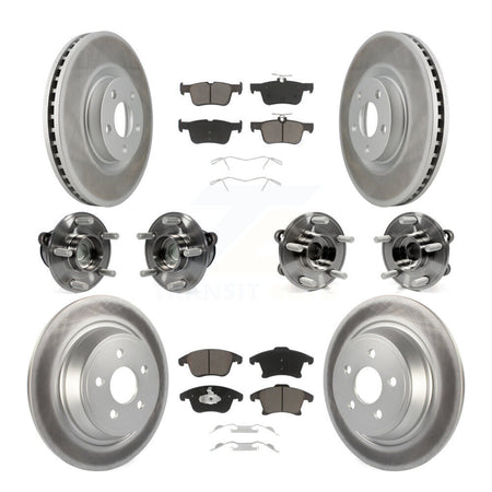 Front Rear Bearing Coat Brake Rotor Pads Kit (10Pc) For 2019-2020 Ford SSV Plug-In Hybrid KBB-127208