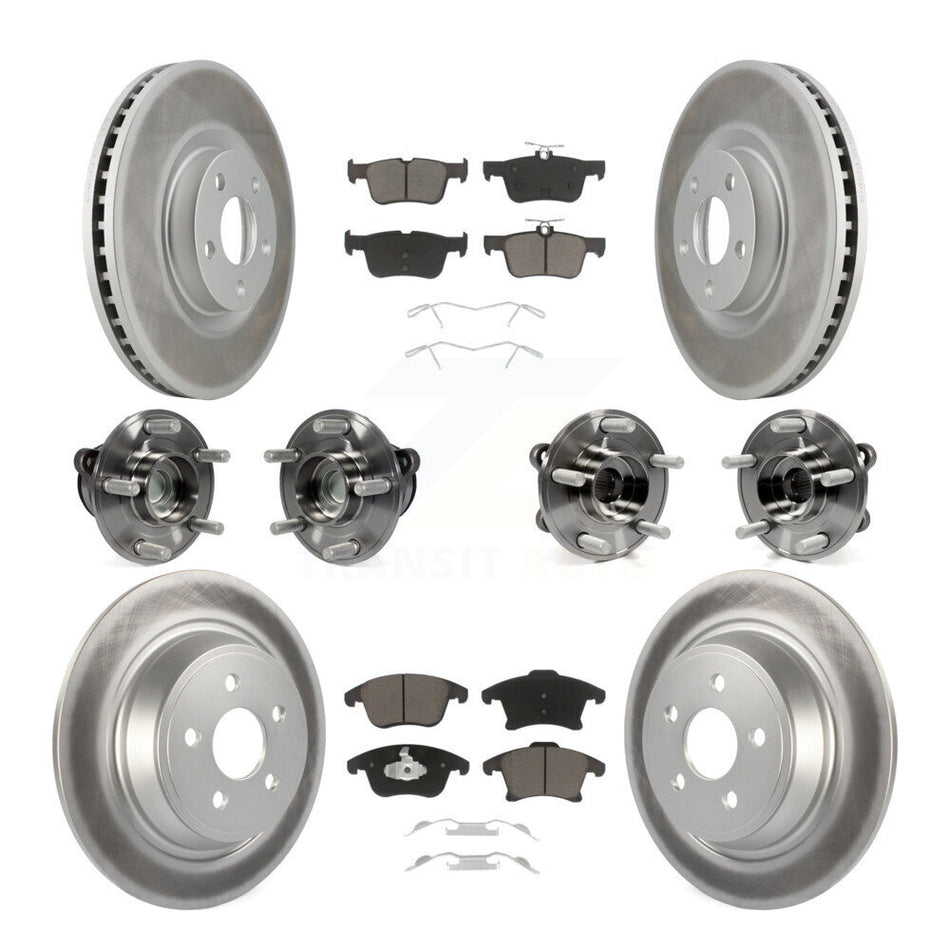 Front Rear Bearing Coat Brake Rotor Pads Kit (10Pc) For 2019-2020 Ford SSV Plug-In Hybrid KBB-127208