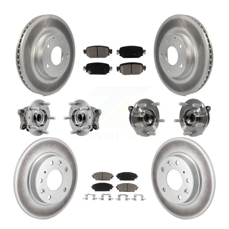 Front Rear Hub Bearing Coated Brake Rotor And Pad Kit (10Pc) For 2019-2021 Mazda CX-3 AWD KBB-127210