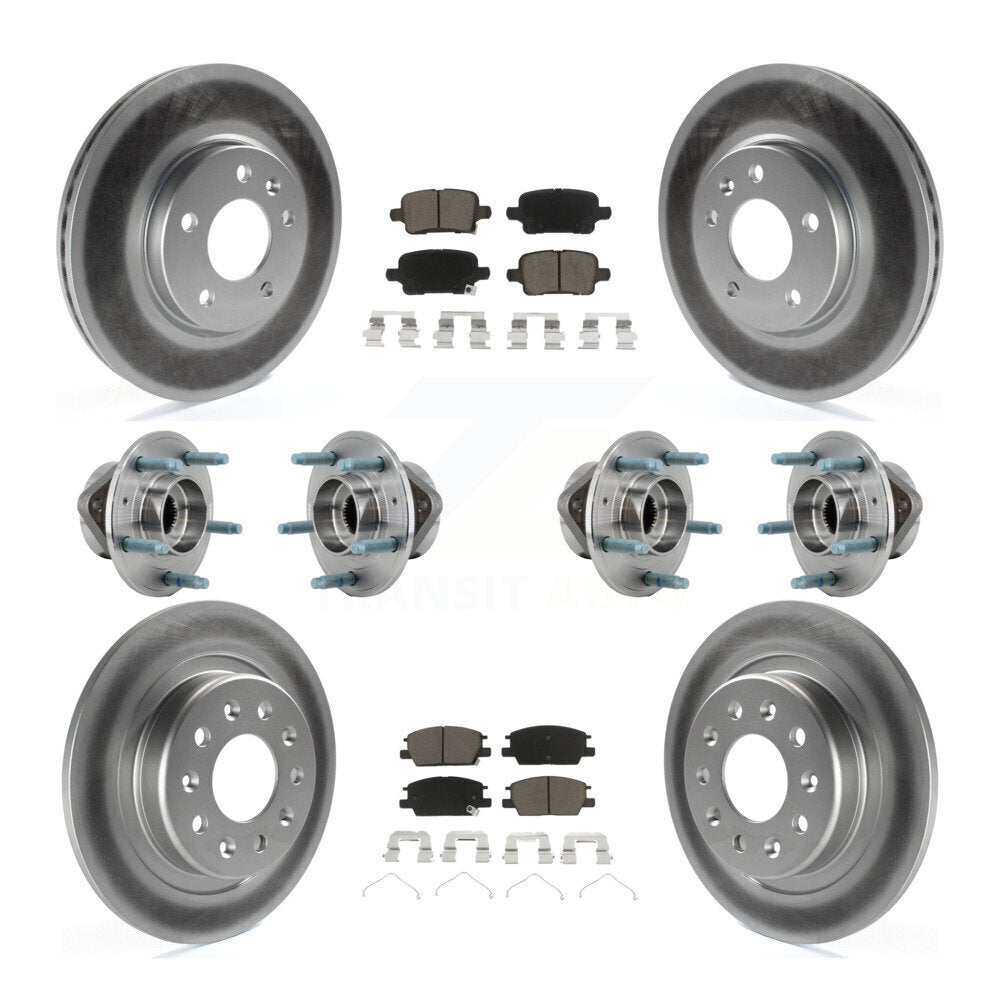 Front Rear Hub Bearing Coat Brake Rotor Pads Kit (10Pc) For Chevrolet Equinox GMC Terrain KBB-127212