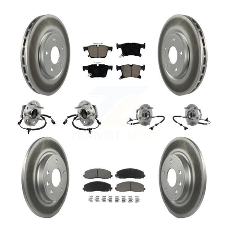 Front Rear Hub Bearing Coated Disc Brake Rotors And Pads Kit (10Pc) For Chrysler Pacifica KBB-127217