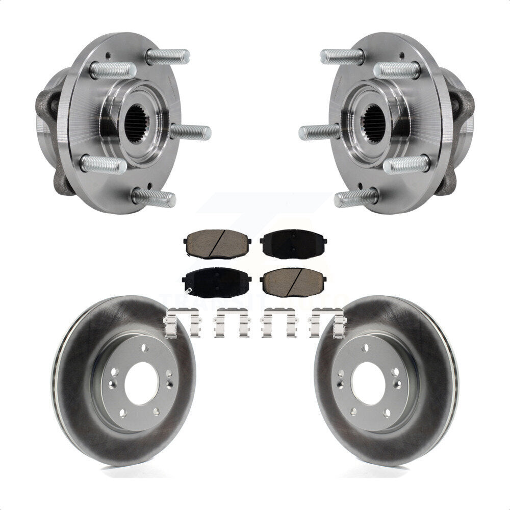 Front Hub Bearing Coated Brake Rotor & Pad Kit For 2017-2019 Kia Soul Naturally Aspirated KBB-127221