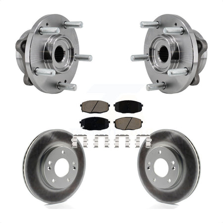 Front Hub Bearing Coated Brake Rotor & Pad Kit For 2017-2019 Kia Soul Naturally Aspirated KBB-127221