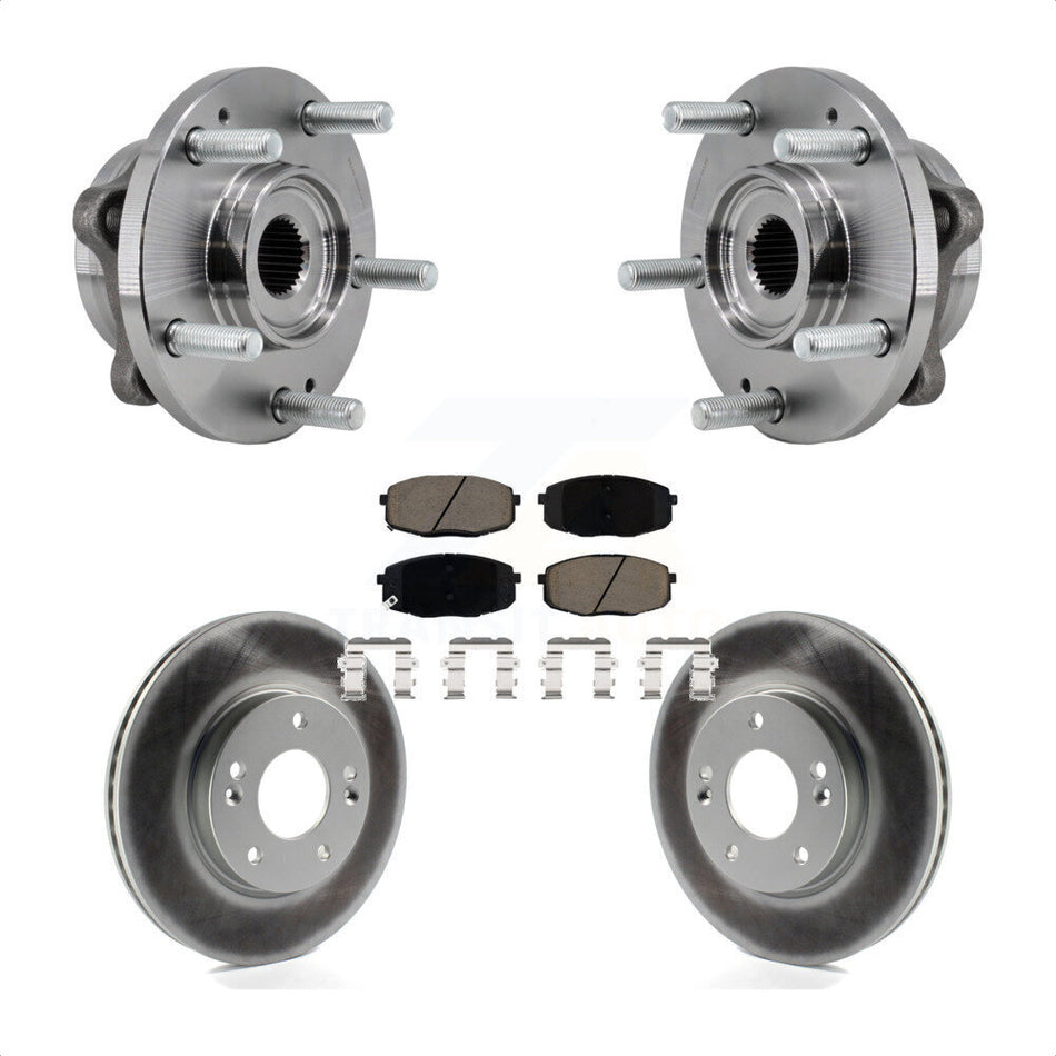 Front Hub Bearing Coated Brake Rotor & Pad Kit For 2017-2019 Kia Soul Naturally Aspirated KBB-127221