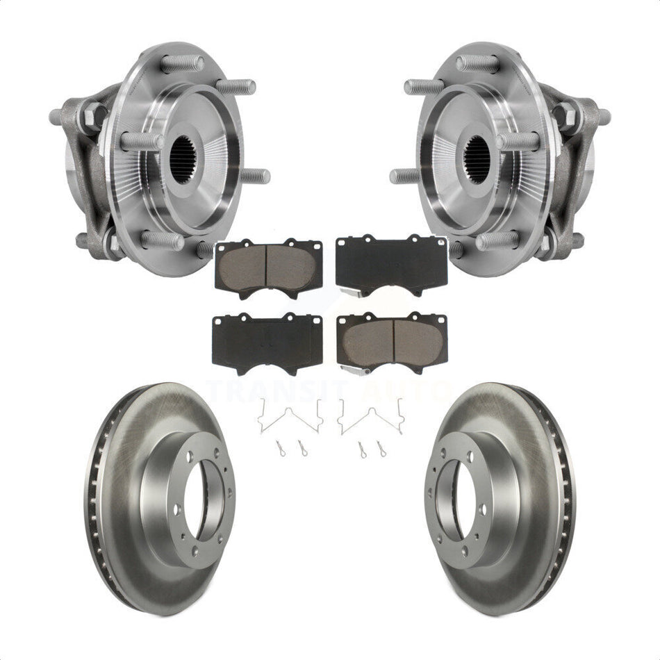 Front Hub Bearing Coated Brake Rotor And Pad Kit For Toyota Tacoma 4Runner FJ Cruiser 4WD KBB-127222