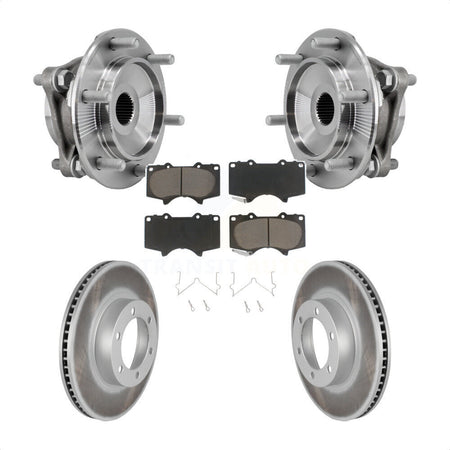 Front Hub Bearing Assembly Coated Disc Brake Rotor Pad Kit For Toyota 4Runner Lexus GX470 KBB-127224