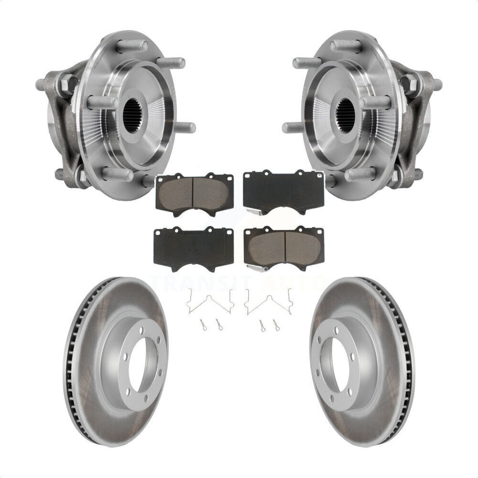 Front Hub Bearing Assembly Coated Disc Brake Rotor Pad Kit For Toyota 4Runner Lexus GX470 KBB-127224