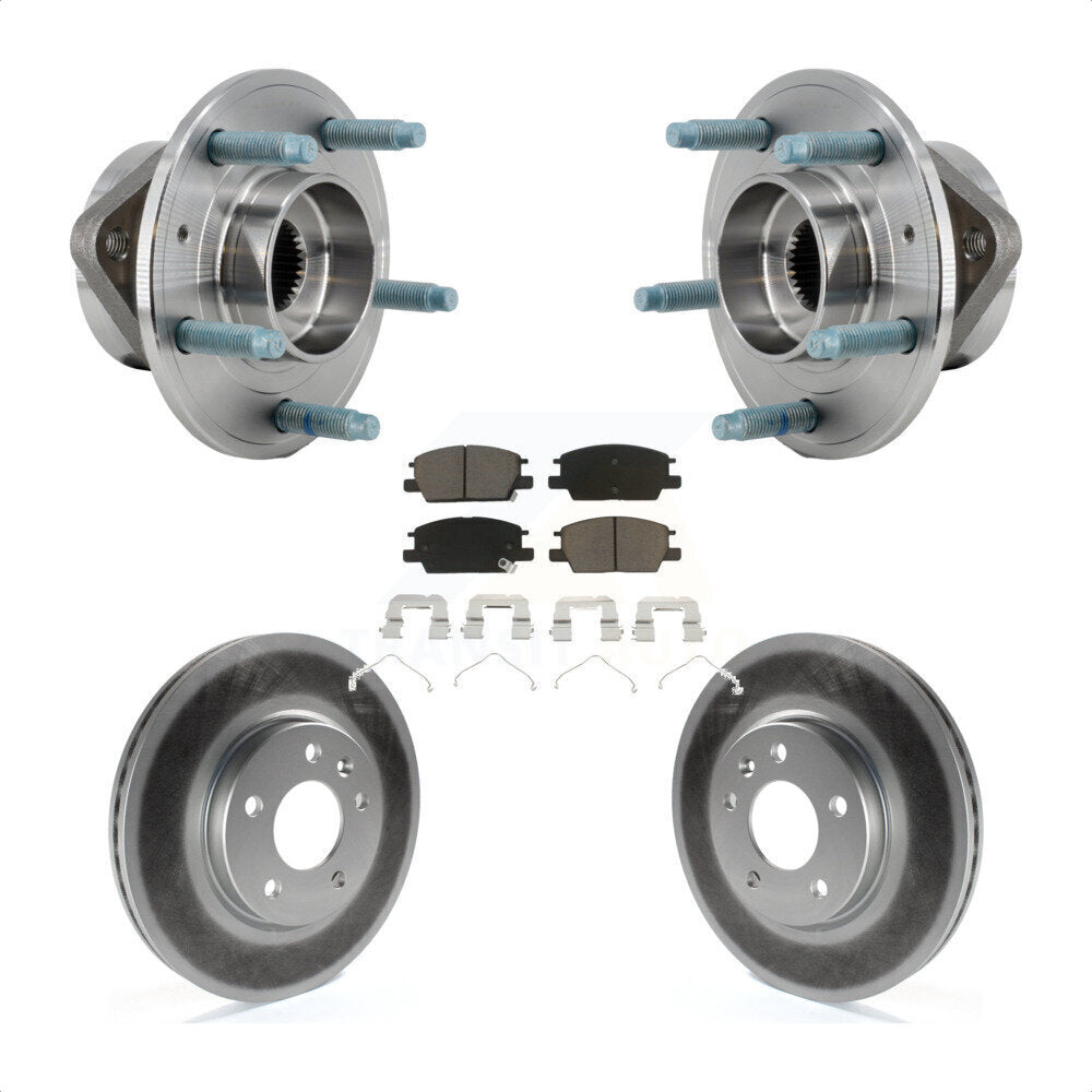 Front Hub Bearing Assembly Coated Brake Rotor & Pad Kit For Chevrolet Equinox GMC Terrain KBB-127227