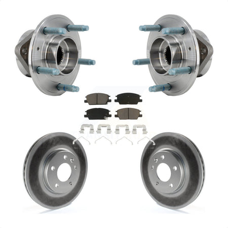 Front Hub Bearing Assembly Coated Brake Rotor & Pad Kit For Chevrolet Equinox GMC Terrain KBB-127227