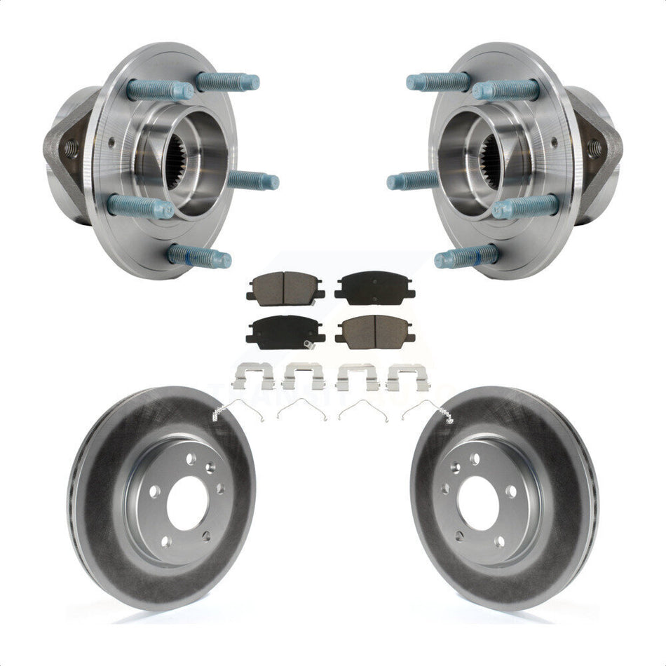 Front Hub Bearing Assembly Coated Brake Rotor & Pad Kit For Chevrolet Equinox GMC Terrain KBB-127227