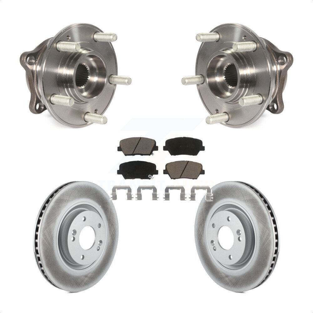 Front Hub Bearing Assembly Coated Disc Brake Rotors And Ceramic Pads Kit For Hyundai Nexo KBB-127234
