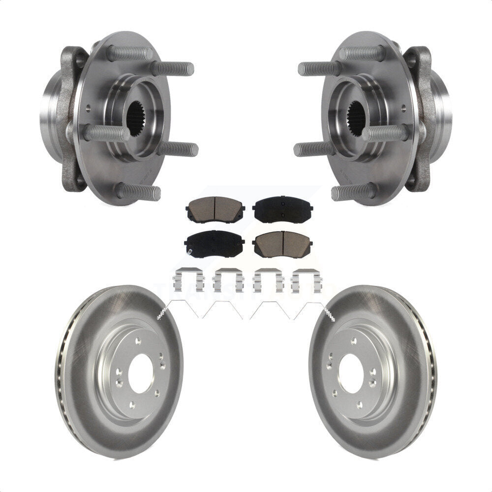 Front Hub Bearing Coated Disc Brake Rotor Pad Kit For Kia Forte Hyundai Elantra GT Forte5 KBB-127235