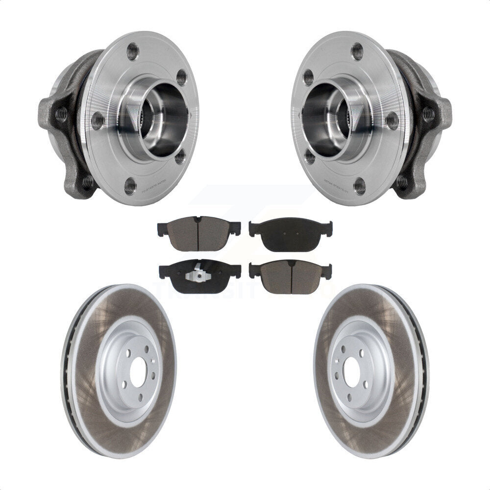 Front Hub Bearing Coat Brake Rotor Pad Kit For Volvo XC90 With 366mm Diameter KBB-127237