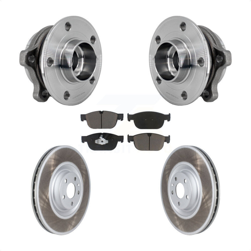 Front Hub Bearing Coat Brake Rotor Pad Kit For Volvo XC90 With 366mm Diameter KBB-127237