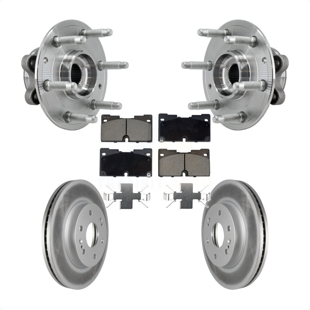 Front Hub Bearing Coat Brake Rotor Pads Kit For Chevrolet GMC Silverado 1500 Sierra Yukon KBB-127239