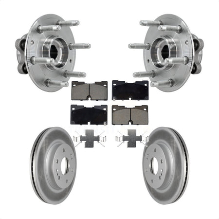 Front Hub Bearing Coat Brake Rotor Pads Kit For Chevrolet GMC Silverado 1500 Sierra Yukon KBB-127239