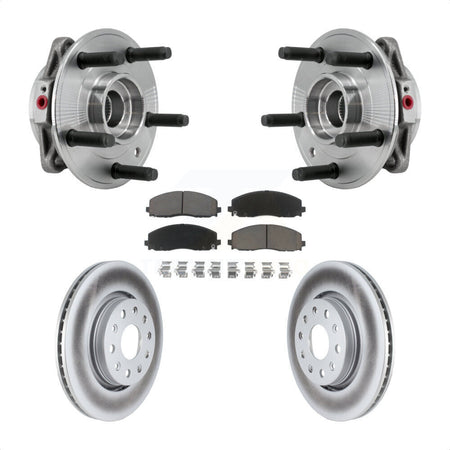 Front Hub Bearing Assembly Coated Disc Brake Rotor & Pads Kit For Jeep Wrangler Gladiator KBB-127241