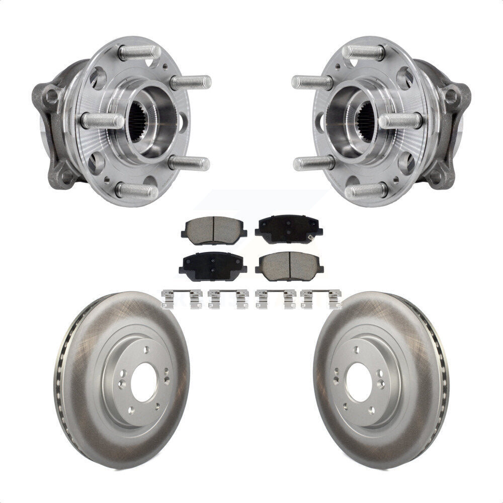 Front Hub Bearing Assembly Coated Disc Brake Rotor Pad Kit For 2019-2020 Hyundai Santa Fe KBB-127247
