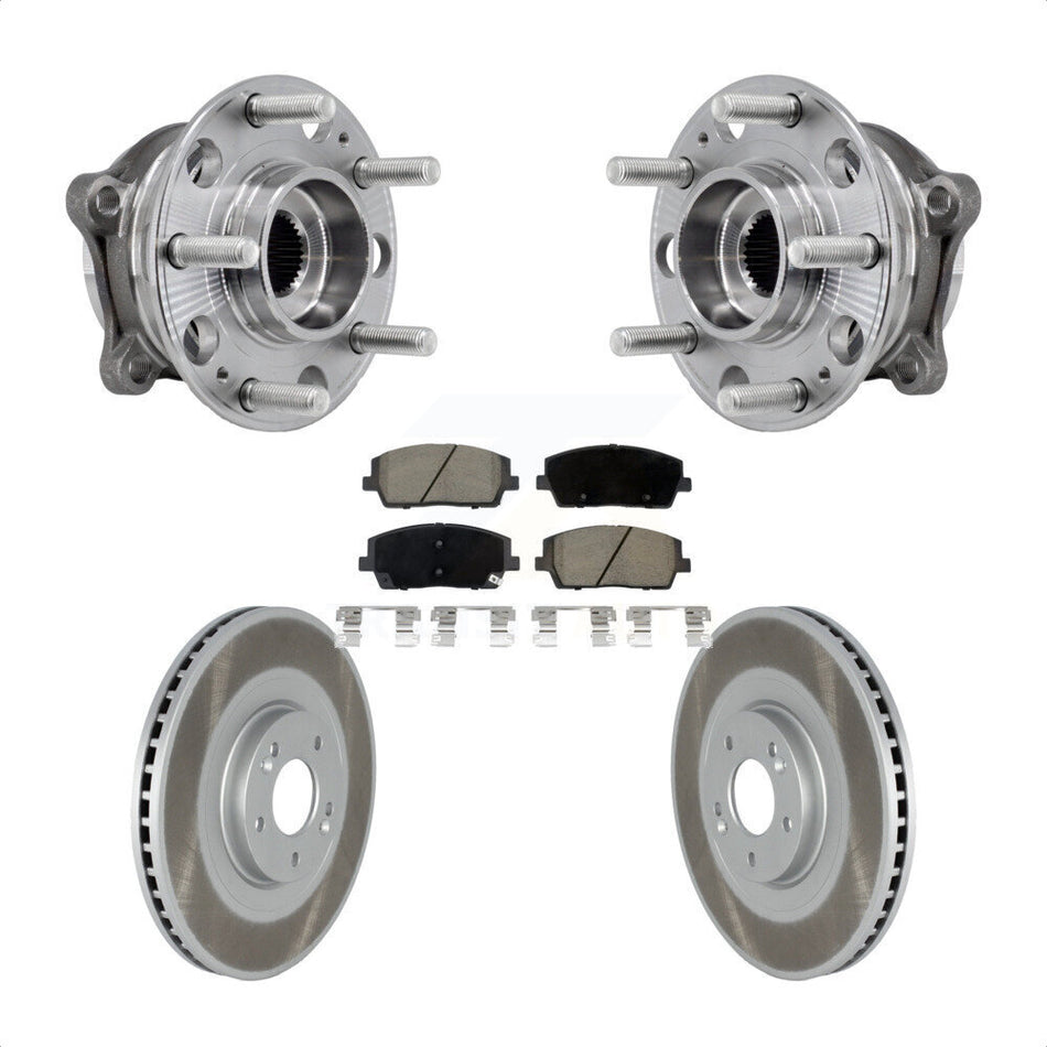 Front Hub Bearing Assembly Coated Brake Rotor Pads Kit For Hyundai Palisade Kia Telluride KBB-127248
