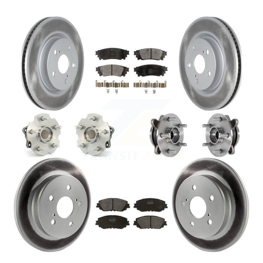 Front Rear Hub Bearings Coated Disc Brake Rotors And Pads Kit (10Pc) For Toyota RAV4 KBB-127266