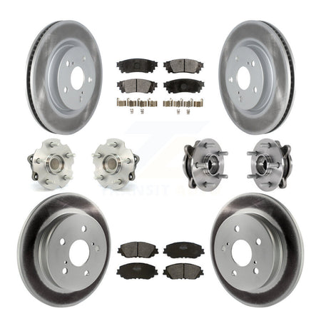Front Rear Hub Bearings Coated Disc Brake Rotors And Pads Kit (10Pc) For Toyota RAV4 KBB-127266