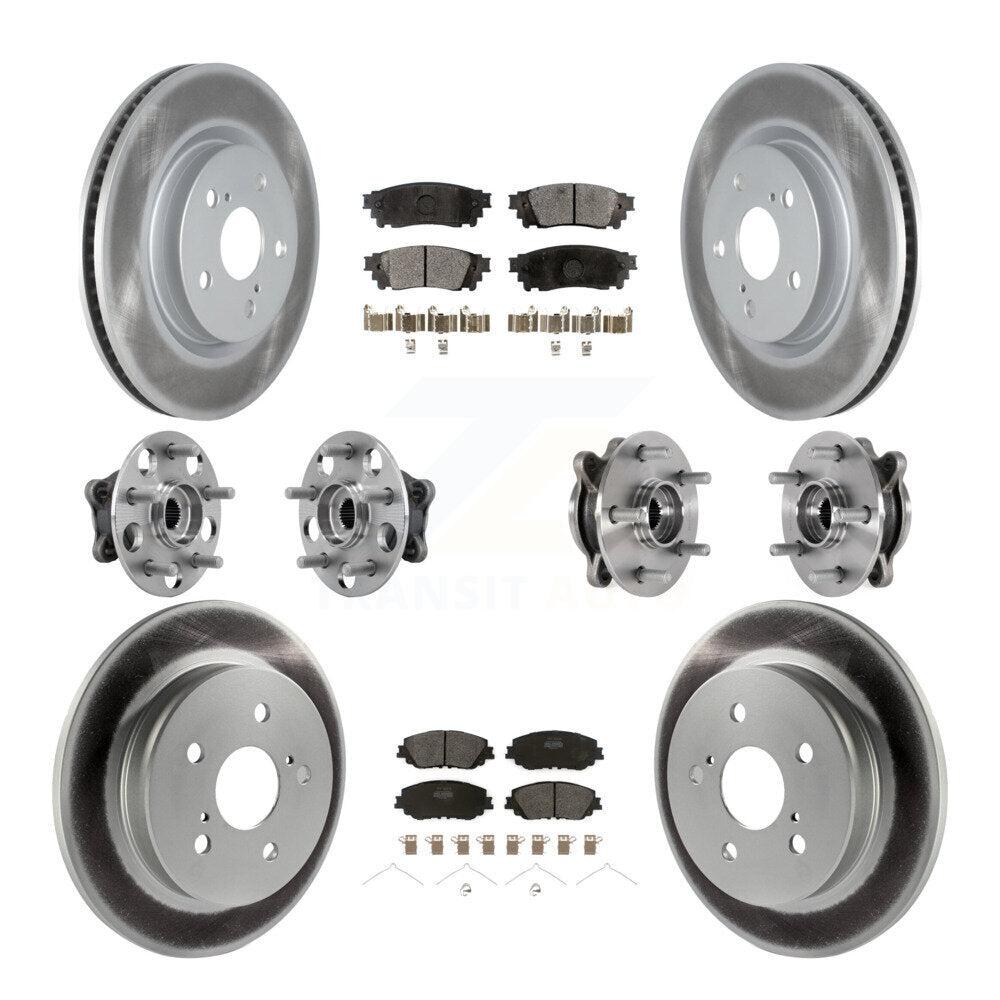 Front Rear Hub Bearing Coated Brake Rotor And Pad Kit (10Pc) For Toyota Camry Lexus ES250 KBB-127267