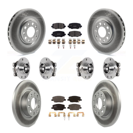 Front Rear Hub Bearing Coated Disc Brake Rotor Pad Kit (10Pc) For Jeep Renegade Fiat 500X KBB-127271