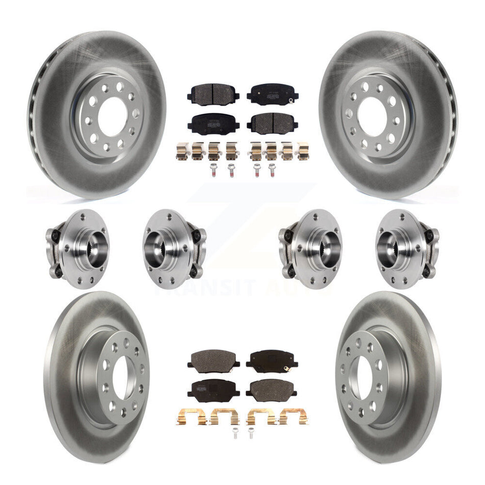Front Rear Hub Bearing Coated Disc Brake Rotor Pad Kit (10Pc) For Jeep Renegade Fiat 500X KBB-127271