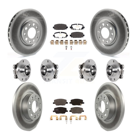 Front Rear Hub Bearings Coated Disc Brake Rotors And Pads Kit (10Pc) For Jeep Compass AWD KBB-127272