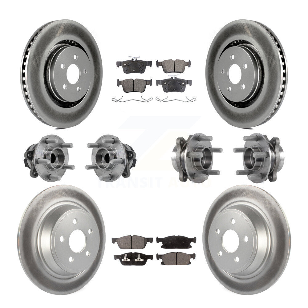 Front Rear Hub Bearing Coat Brake Rotor Pad Kit (10Pc) For Ford Edge Lincoln Nautilus MKX KBB-127278