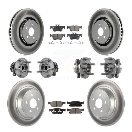 Front Rear Hub Bearing Coat Brake Rotor Pad Kit (10Pc) For Ford Edge Lincoln Nautilus MKX KBB-127278