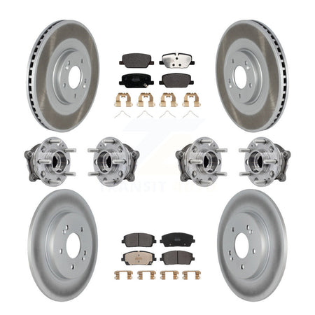 Front Rear Hub Bearing Coat Brake Rotor Pad Kit (10Pc) For Hyundai Palisade Kia Telluride KBB-127298