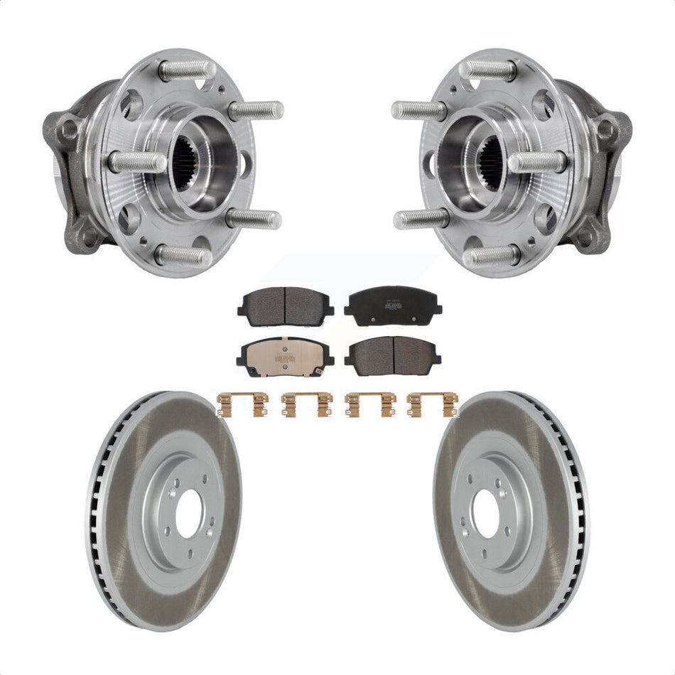 Front Hub Bearing Assembly Coated Brake Rotor Pads Kit For Hyundai Palisade Kia Telluride KBB-127301