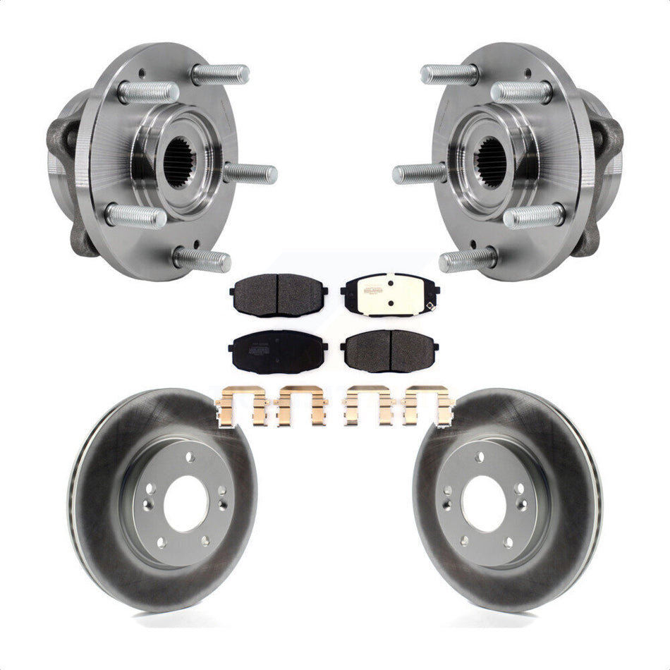 Front Hub Bearing Coated Brake Rotor & Pad Kit For 2017-2019 Kia Soul Naturally Aspirated KBB-127303