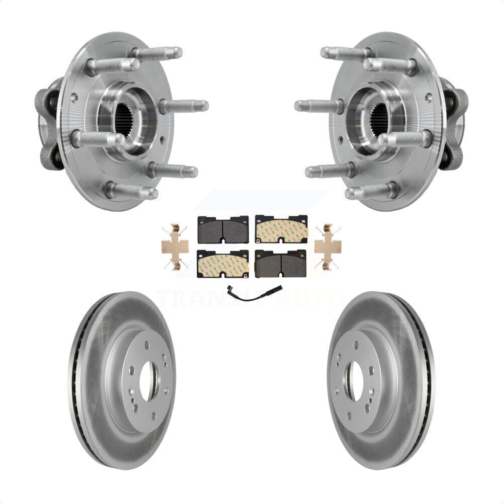 Front Hub Bearing Coat Brake Rotor Pads Kit For Chevrolet GMC Silverado 1500 Sierra Yukon KBB-127308