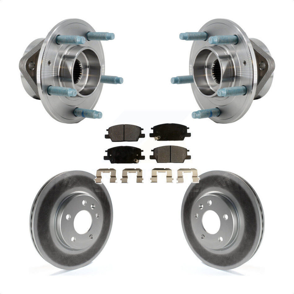 Front Hub Bearing Assembly Coated Brake Rotor & Pad Kit For Chevrolet Equinox GMC Terrain KBB-127330