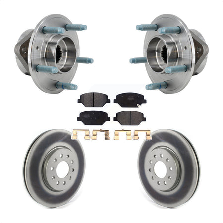 Front Hub Bearing Assembly Coated Brake Rotor & Pad Kit For Chevrolet Equinox GMC Terrain KBB-127331