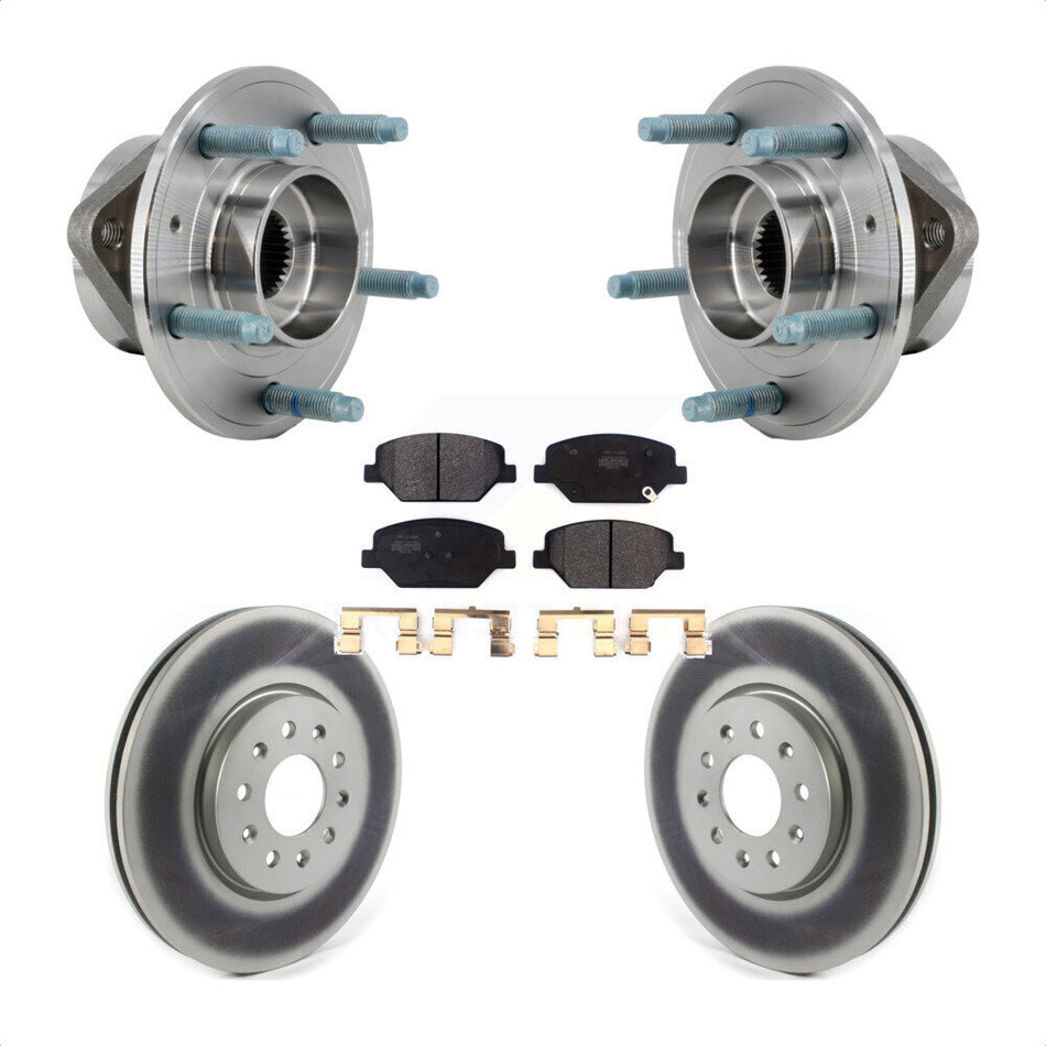 Front Hub Bearing Assembly Coated Brake Rotor & Pad Kit For Chevrolet Equinox GMC Terrain KBB-127331